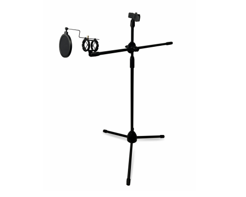 Микрофонная стойка Pro-23f с двумя держателями для микрофона и поп-фильтром диаметром 10 см