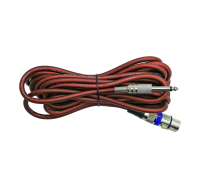 Кабель 5м, XLR – Jack 6.3 (TS), для динамического вокального микрофона, красно-коричневый