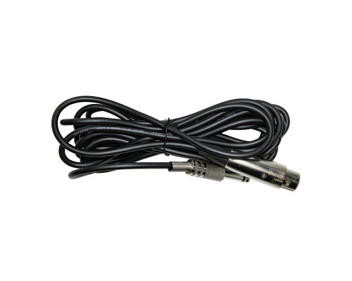 Кабель 4м, XLR – Jack 6.35, для динамического вокального микрофона, черный