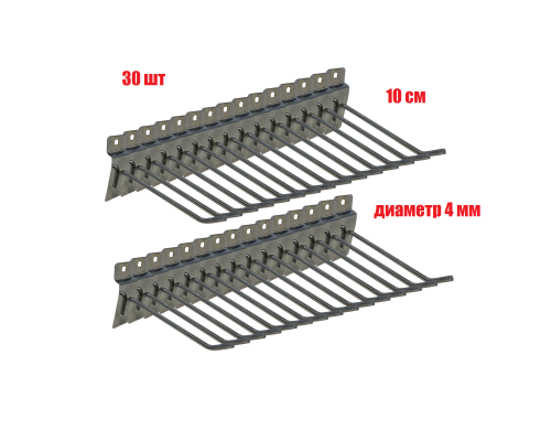 Крючок для торговой панели, нержавеющая сталь 10 см, диаметр 4 мм, 30 шт