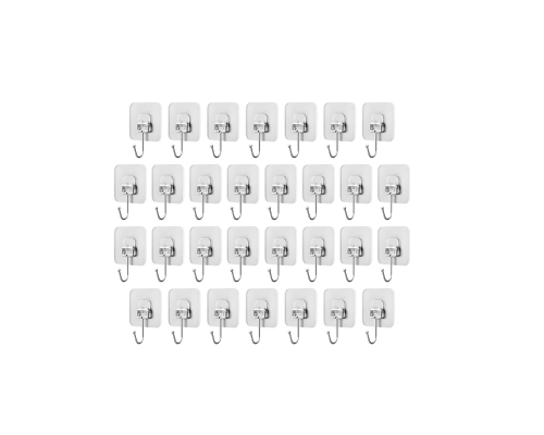 Крючок настенный самоклеящийся 7х7 см, 30 шт