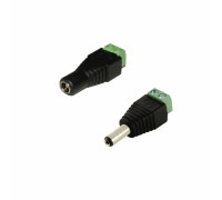 Комплект разъемов питания для камер наблюдения DC (папа) и DC (мама) с клеммной колодкой PST-DCF02 и PST-DCF01