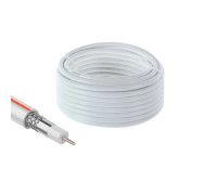 Кабель коаксиальный (телевизионный) RG - 6 75 Ом F660, белый, 20 метров
