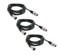 Кабель 2 м для микрофона XLR (M) - XLR (F), 3 шт