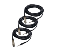 Кабель для микрофона 3 м, разъем 6.5mm XLR-Jack 6.3mm, 3 шт