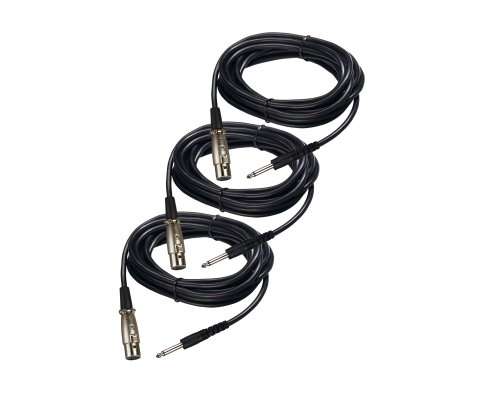 Кабель для микрофона 3 м, разъем 6.5mm XLR-Jack 6.3mm, 3 шт