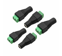 Разъем питания для камеры видеонаблюдения DC (мама) с клеммной колодкой PST-DCF01 в комплекте 5 шт.