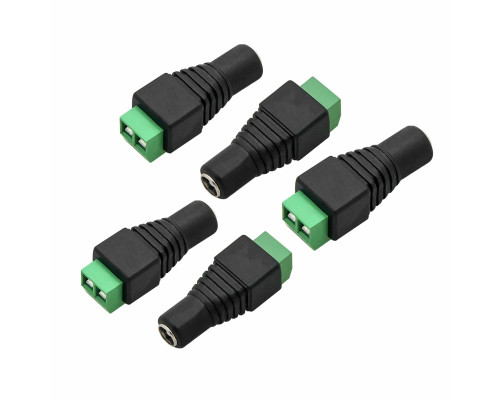 Разъем питания для камеры видеонаблюдения DC (мама) с клеммной колодкой PST-DCF01 в комплекте 5 шт.