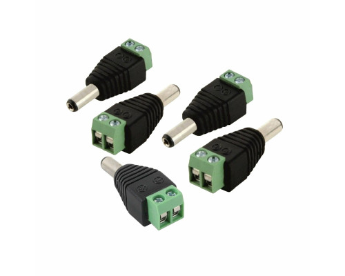 Разъем питания для камер наблюдения DC (папа) с клеммной колодкой PST-DCF02 в комплекте 5 шт.