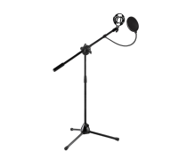Напольная стойка для микрофона журавль Pro-30 с пластиковым держателем паук и поп-фильтром