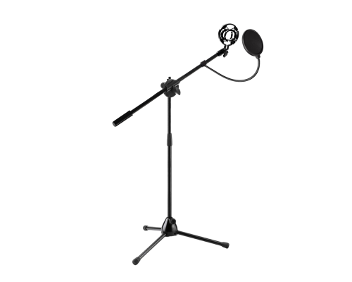 Напольная стойка для микрофона журавль Pro-30 с пластиковым держателем паук и поп-фильтром