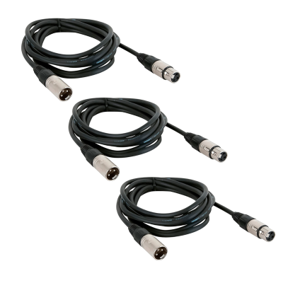 Кабель 3 м для микрофона XLR (M) - XLR (F), 3 шт
