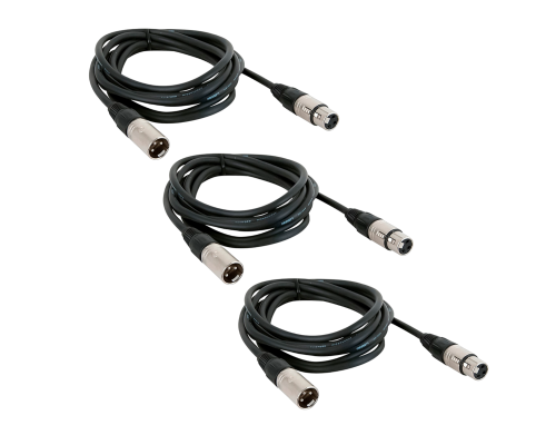 Кабель 3 м для микрофона XLR (M) - XLR (F), 3 шт