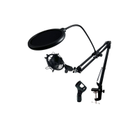 Настольная стойка пантограф ST-3593 для микрофона с усиленной струбциной, пауком и поп-фильтром с нагрузкой до 1.6 кг в твердой коробке