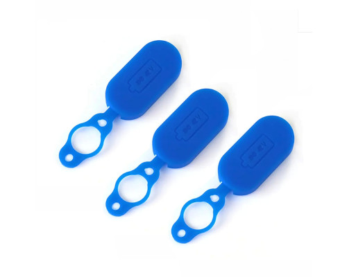 Крышка заглушка для зарядки электросамоката, синяя, магнитная, 3 шт