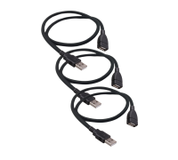 Удлинитель USB 2.0(m)-USB 2.0(f) 0.5м, черный, 3 шт