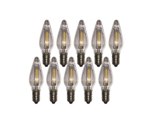 Комплект светодиодных лампочек LED -10 в виде свечи с цоколем Е10, 10 шт