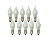 Комплект матовых лампочек LED в виде пламени с цоколем Е10, 10 шт