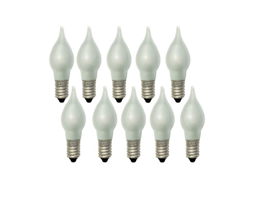 Комплект матовых лампочек LED в виде пламени с цоколем Е10, 10 шт