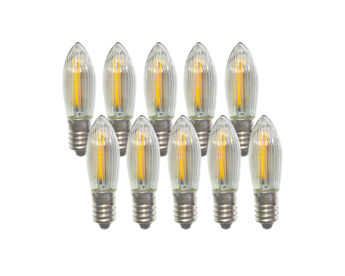 Комплект светодиодных лампочек LED-10T теплый свет с цоколем Е10, 10 шт