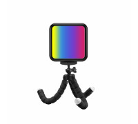 Светодиодный RGB осветитель на аккумуляторе на штативе треноге с гибкими ножками