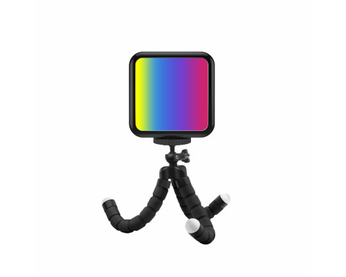 Светодиодный RGB осветитель на аккумуляторе на штативе треноге с гибкими ножками