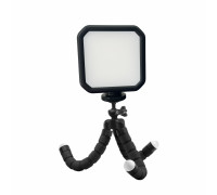 Накамерный светодиодный осветитель на аккумуляторе на штативе треноге с гибкими ножками
