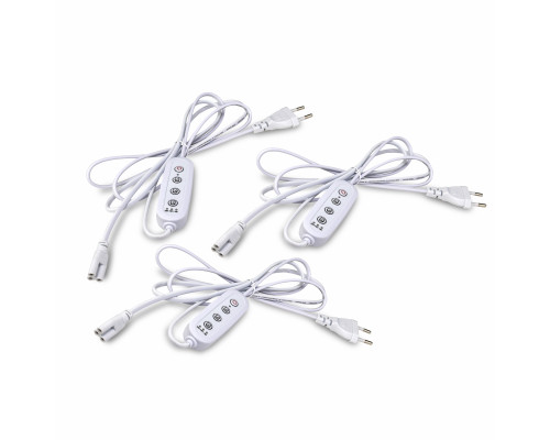 Таймер для фитолампы на кабеле с вилкой, тройнoй рaзъем C5, 1.95 м, 3 шт