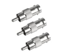 Переходник с BNC-мама (гнездо) на RCA-папа (штекер), 3 шт