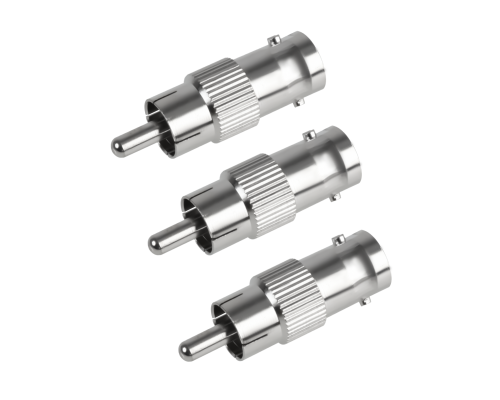 Переходник с BNC-мама (гнездо) на RCA-папа (штекер), 3 шт