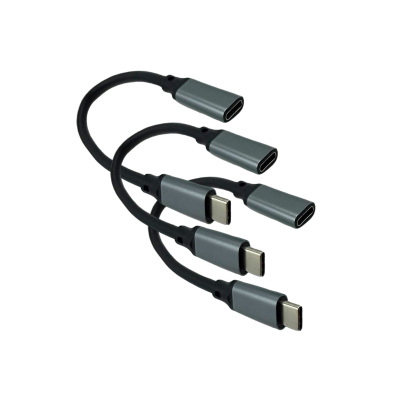 Кабель USB Type-c, удлинитель 0.2 м, черный, 3 шт