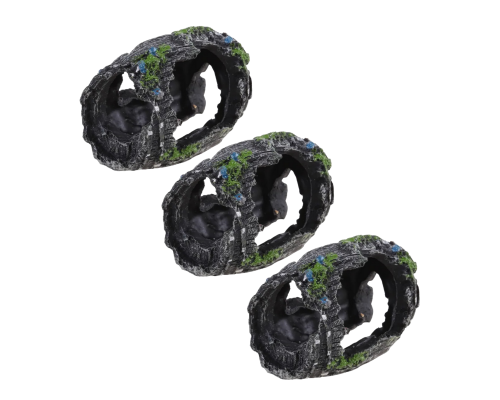 Декорация для аквариума бочка, грот для рыб и рептилий, 3 шт