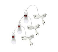 Переносная лампа 5W для автомобиля гаражная с патроном и кабелем, 3 шт