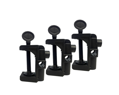 Струбцина пластиковая черная PSTR48-B с горизонтальным, вертикальным и боковым креплением, 3 шт