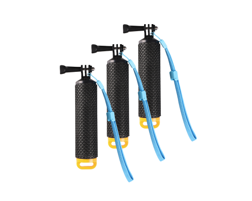 Поплавок-монопод для экшн камеры с крепежным винтом, желто-черный, 3 шт