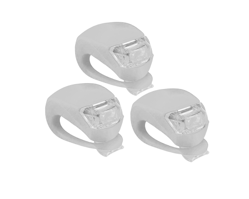 Фонарь светодиодный велосипедный, силиконовый, белый, 3 шт