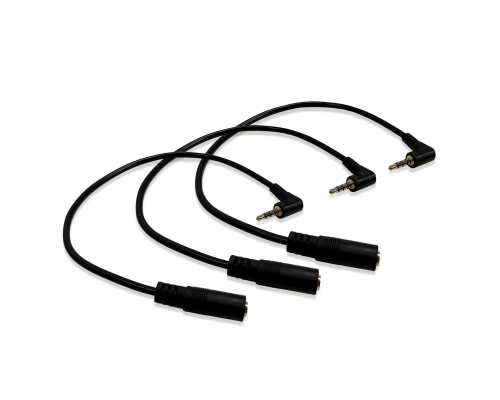 Переходник удлиненный угловой Mini Jack 3.5 мм (F) 3 pin - 3.5 мм (M) 4 pin, 3 шт
