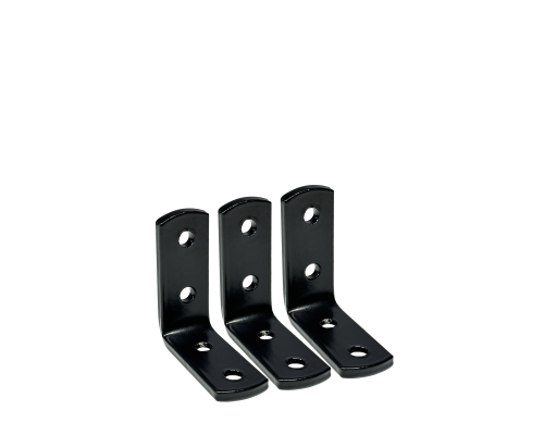 Бытовой уголок 50x50x3 мм, цвет черный, 3 шт