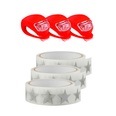 Набор BSK-R3 аксессуаров в коляску: светоотражающие звезды и 3 фонарика светодиодных красных