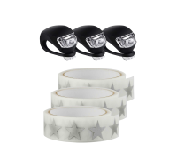 Набор BSK-B3 аксессуаров в коляску: светоотражающие звезды и 3 фонарика светодиодных черных