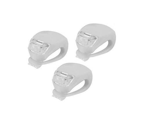 Светящийся маячок белый, брелок на ошейник собак животных, 3 шт