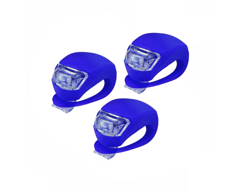 Светящийся маячок синий, брелок на ошейник собак животных, 3 шт
