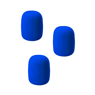 Ветрозащитная насадка для микрофона, поролоновая, цвет синий, 3 шт