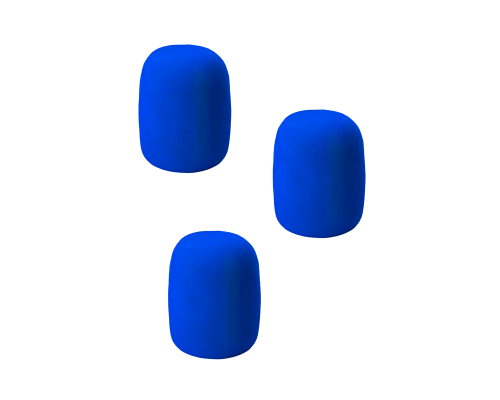 Ветрозащитная насадка для микрофона, поролоновая, цвет синий, 3 шт