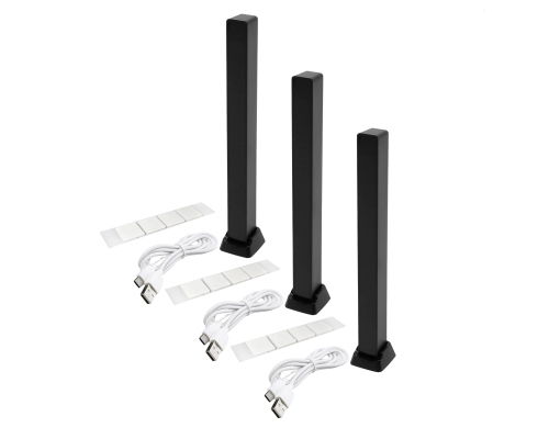 Светодиодная подсветка RGB D08 эквалайзер для музыки с мобильным приложением, черный, 3 шт