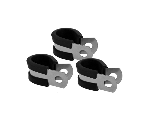 Хомут-скоба Руббер диаметр 14 мм с резиновым уплотнителем оцинкованная сталь, 3 шт