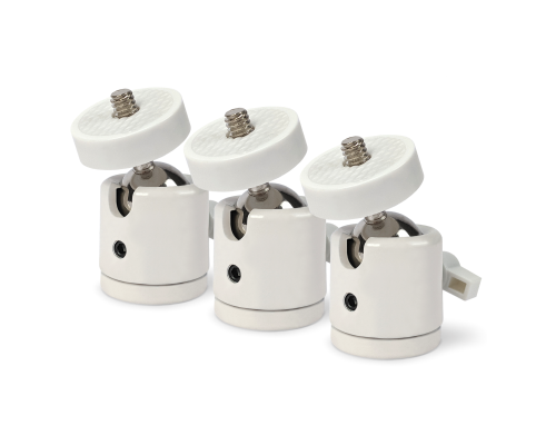 Шарнирное крепление, внешняя и внутренняя резьба 1/4", цвет белый, 3 шт