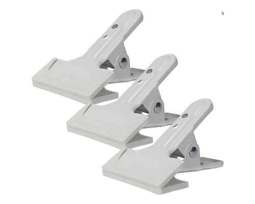 Держатель-прищепка PR1-W белая для крепления светоотражателя, фотофона, 3 шт