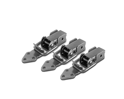 Замок-защелка стальной для ящика в комплекте с крючком, замок лягушка железный накидной, 3 шт