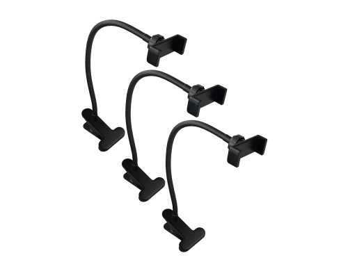 Держатель для телефона 57-85 мм на гибком креплении 35 см и прищепке, цвет черный, 3 шт